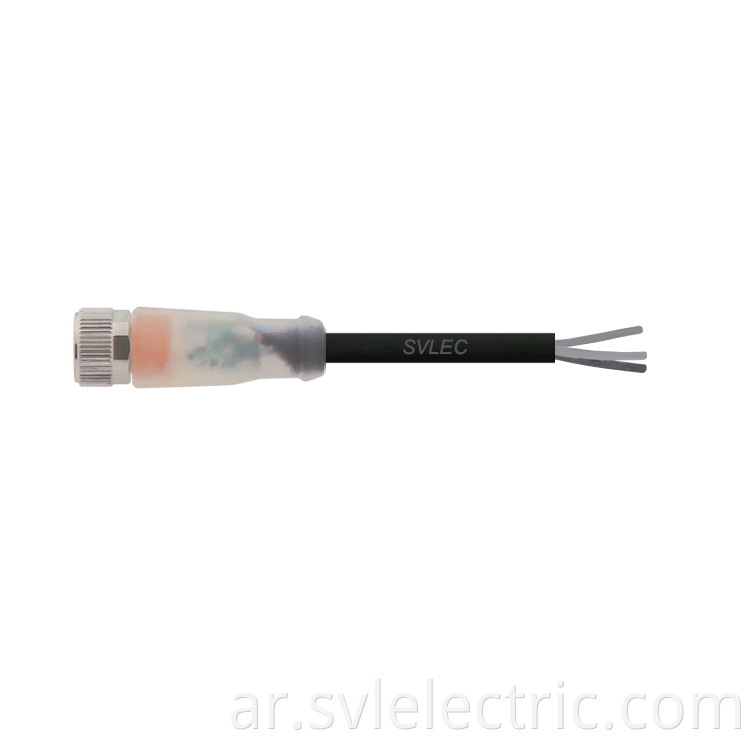 M8 Female Straight 3 Pin With Cable